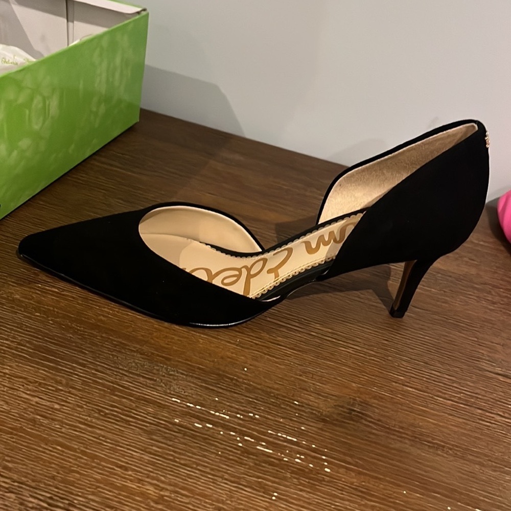 Sam Edelman Jains black suede kitten heel